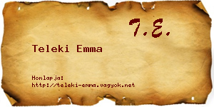 Teleki Emma névjegykártya